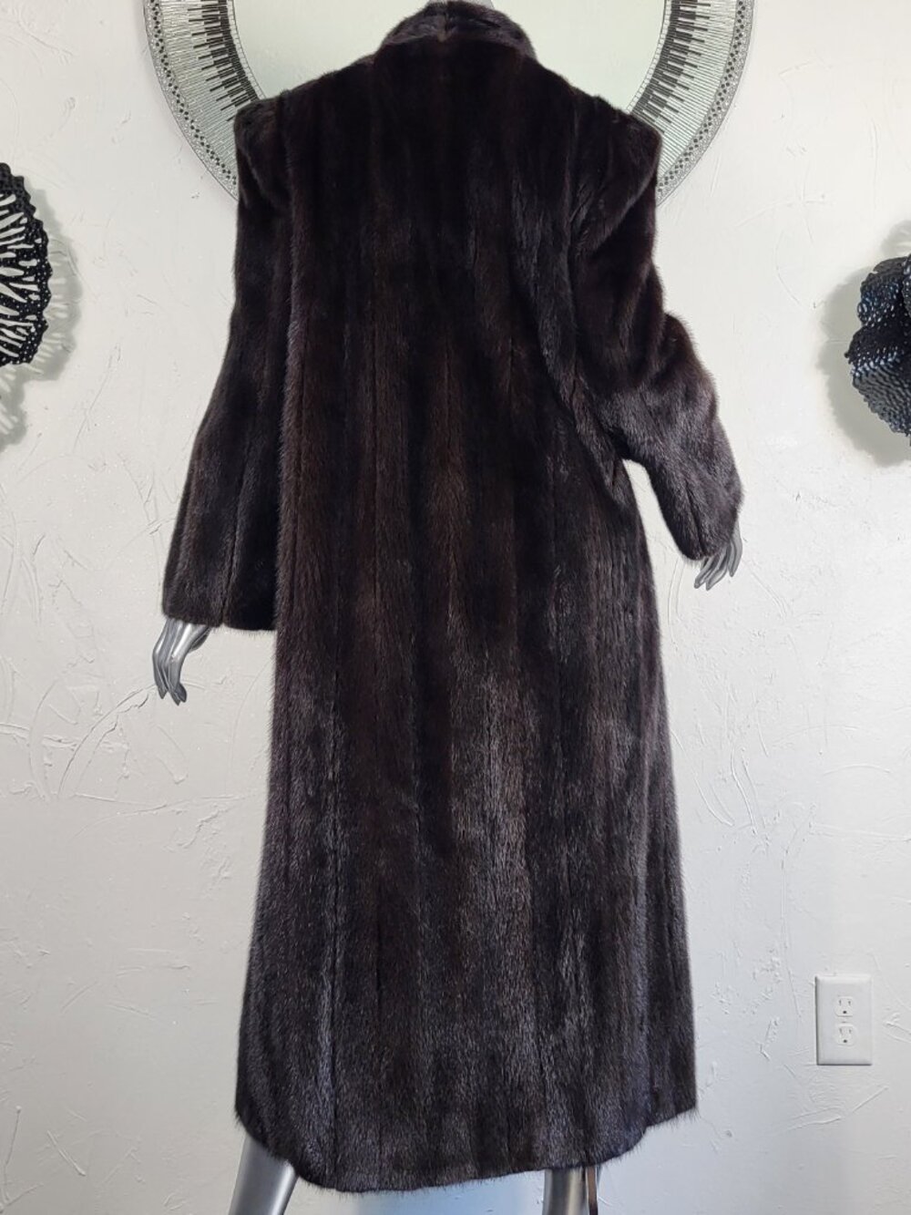 $5000 APPRAISAL~L~VINTAGE BROWN RANCH GENUINE REAL FULL LENGTH MINK FUR COAT - Picture 13 of 16